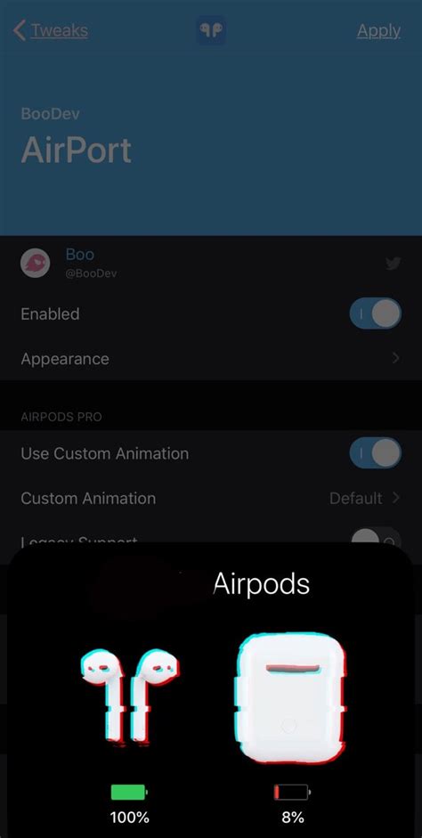 request       tweak    airpods connection view