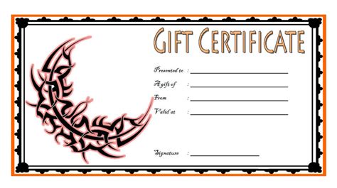 printable tattoo gift certificate template