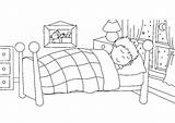 Bed Coloring Going Pages Sleeping Bedroom Clipart Bedtime Night Cliparts Good Clip Buildings Architecture Printable Kids Library Drawing Am Dormir sketch template