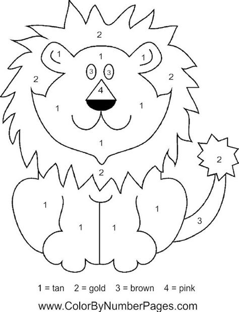 color  numbers lion   lion  pinterest