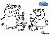 Pig Peppa Coloring Pages Family Ice Cream Printable Kids Drawing Cartoon Bubakids Choose Board sketch template