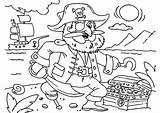 Coloring Treasure Pirate Pages Chest Getcolorings sketch template