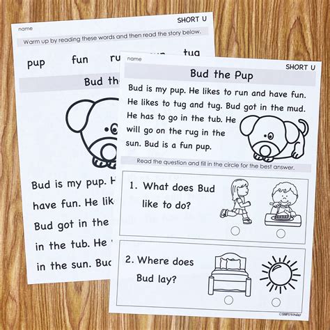 fluency passages  kindergarten simply kinder