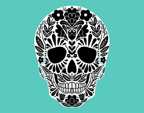 mexican sugar skull  vector art  vecteezy