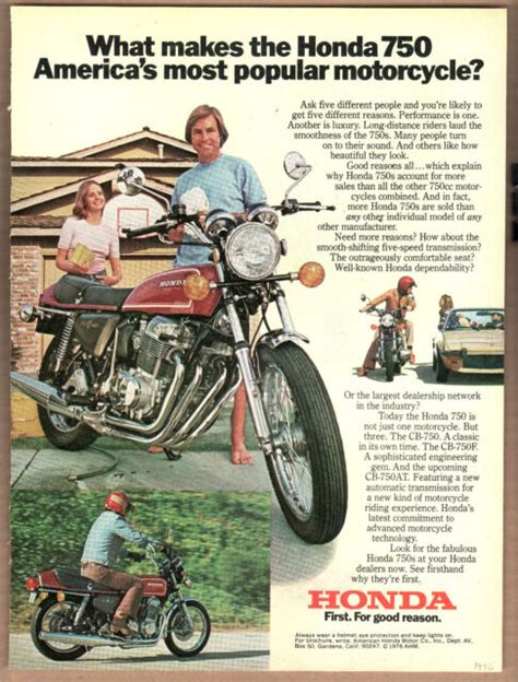 1976 Honda 750 Ad Motorcycle Print Ad Cb 750 Ebay