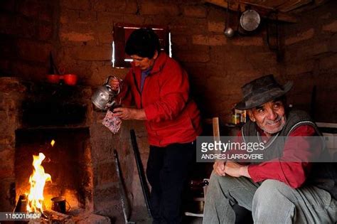 Argentinian Goat Farmer Antonio Sazo And His Wife Rosa Drink Mate
