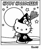 Halloween Coloring Kitty Hello Pages Printable Happy Color Print Printables Cute Colouring Sheets Sheet Kids Hellokitty Then Only Go Witch sketch template