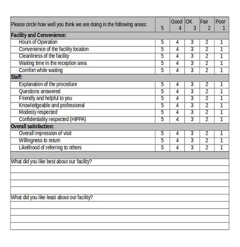 satisfaction survey templates  sample  format