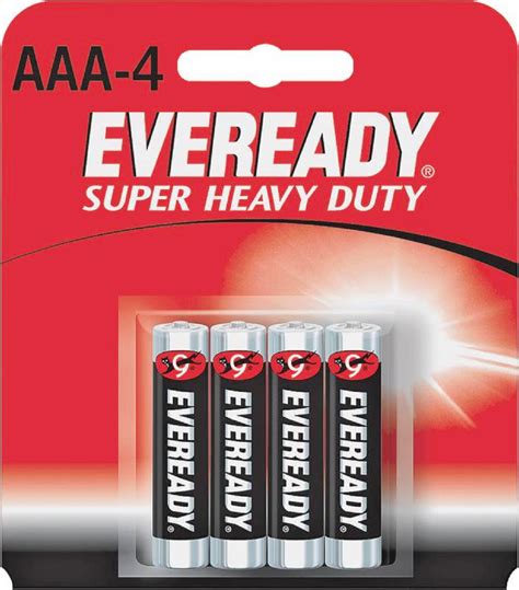 Eveready Super Heavy Duty Batteries Aaa 4 Ea Pack Of 4