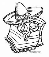 Coloring Mexican Hat Getcolorings Mexico Flag sketch template