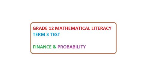 2021 – Term 1 – Grade 12 – Mathematical Literacy – Investigation