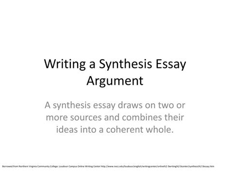 writing  synthesis essay argument powerpoint