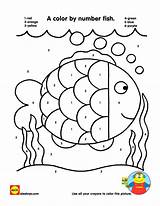 Fish Color Number Coloring Printable Pages Worksheets Numbers Printables Crafts Code Kids Math Rainbow Counts Preschool Toys Kindergarten Activity Alex sketch template