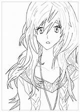 Manga Anime Coloring Girl Sad Coloriage Fille Pages Mangas Representing Adult Krissy sketch template