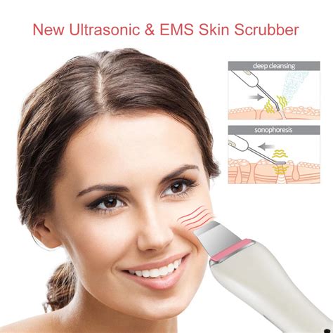 beauty star ultrasonic ems skin scrubber cleaner face cleaning facial