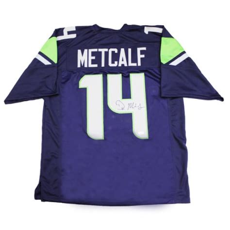Dk Metcalf Autographed Signed Seattle Seahawks Custom Blue Jersey Jsa
