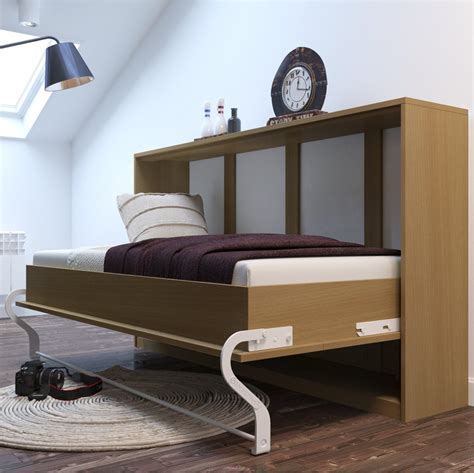 bed    cm horizontal beech cabinet folding wall bed amazoncouk kitchen home