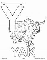Coloring Letter Alphabet Pages Printable Supplyme Kids Versions Yak Letters Preschool Sheets Choose Board sketch template