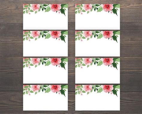 blank  tag template floral  tags floral wedding etsy