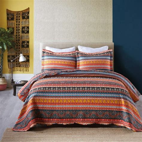 marcielo  piece bohemian lightweight quilt set boho quilt bedspread