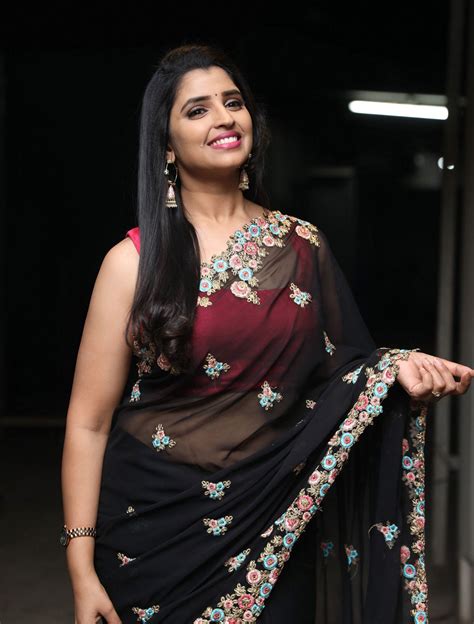 Anchor Syamala Hot Stills In Black Saree Telugu Actress Gallery
