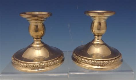Prelude By International Sterling Silver Candlestick Pair 3 1 2 N212