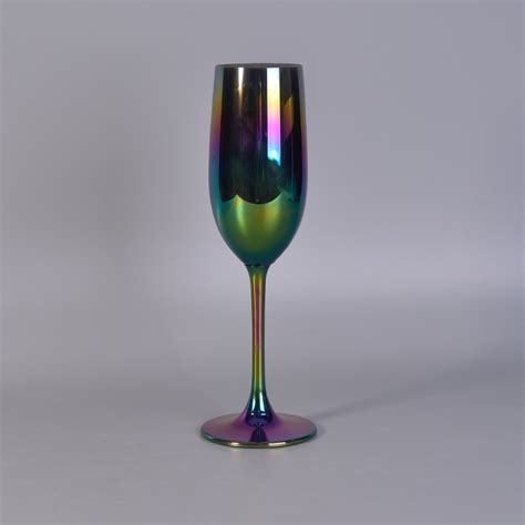 Iridescent Plating Wine Glass Goblet Wholesales， Glass Standing Cup