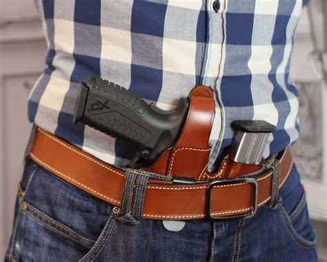 appendix carry secured concealed leather holster  magazine pouch