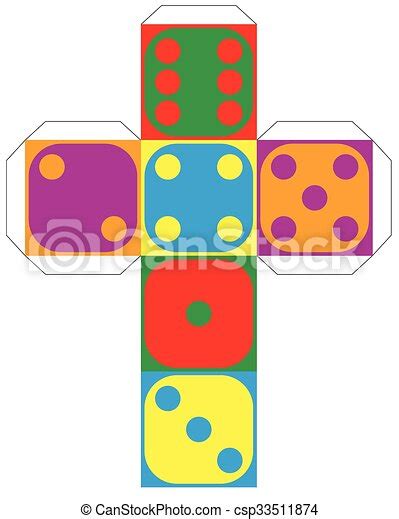 vectors illustration  dice template colorful  sided dice