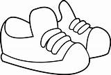 Kids Coloring Shoes Clip Sneakers Clipart Sweetclipart sketch template