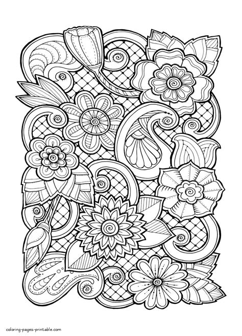 adult coloring flowers coloring pages printablecom