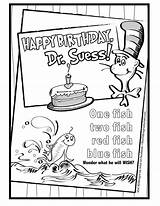 Coloring Seuss Dr Suess Pages Printable Birthday Happy Sheets Color Sheet Printables Book Activities Week Print Search Worksheets Preschool Books sketch template