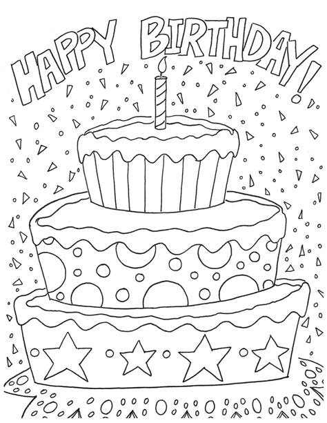 happy birthday coloring pages printable coloring pages