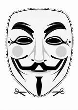 Masks Vendetta Fawkes Maske Stampabili Maschera Masque Tatuaggio Maschere Fai Simbolo Soldi Animati Cartoni Nero Lavoretti sketch template