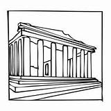 Colorir Atenas Desenhos Grecia Atena Acropole Templo Deusa Acrópole Parthenon Rhodes Educativos Tudodesenhos sketch template