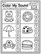 Phonics Worksheets Sounds Worksheet Kindergarten Sound Pre Beginning Learning Preschool Color Coloring Nursery Ending Activities Bundle Mega Middle Letter Alphabet sketch template