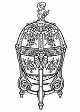 Coloring Egg Faberge Pages Russian sketch template