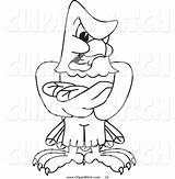 Eagle Falcon Cartoon Hawk Vector Bald Outline Sternly Coloring Clip Glaring Drawing Toons4biz Getdrawings Buy sketch template