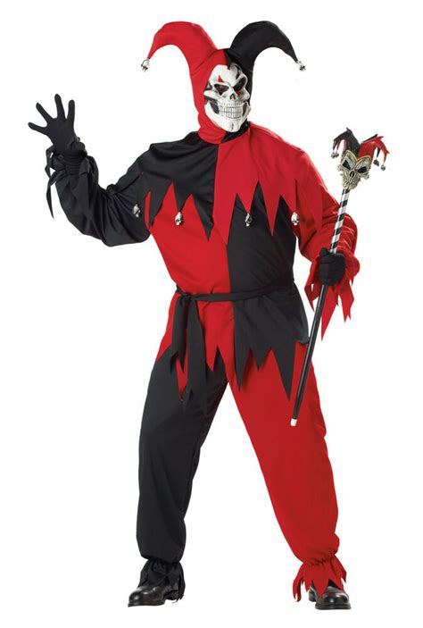 red black evil jester halloween costume mens plus size adult mardi gras clown ebay