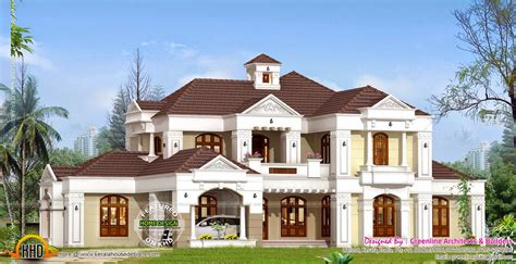 luxury villa exterior kerala home design  floor plans  dream