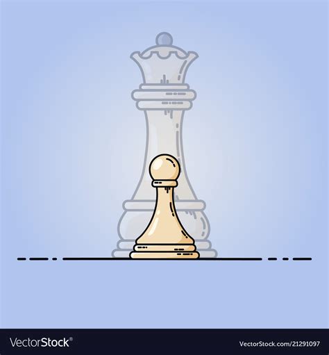 white pawn becomes queen royalty free vector image