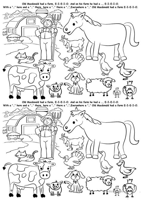 kindergarten farm worksheets