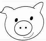 Pig Face Coloring Pages Drawing Animal Printable Template Easy Line Templates Printables Uteer Stencils sketch template