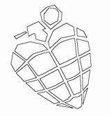 Grenade Lineart sketch template