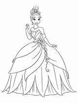 Coloring Tiana Princesas Princesa Onlinecoloringpages sketch template