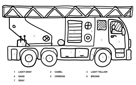 awesome truck color  number coloring page coloringtop