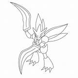 Scyther Coloring Pages Pokemon Getcolorings Printable Getdrawings sketch template