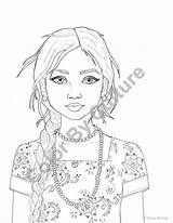 Coloring Realistic Girl Pages Indian People Fashion Color Printable India Girls Woman Native American Getcolorings Ancient Drawing Getdrawings Colorings Cute sketch template