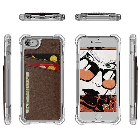 iphone  wallet case ghostek exec brown series slim armor hybrid im punkcase