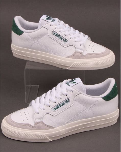 adidas continental vulc trainers whitegreen  casual classics